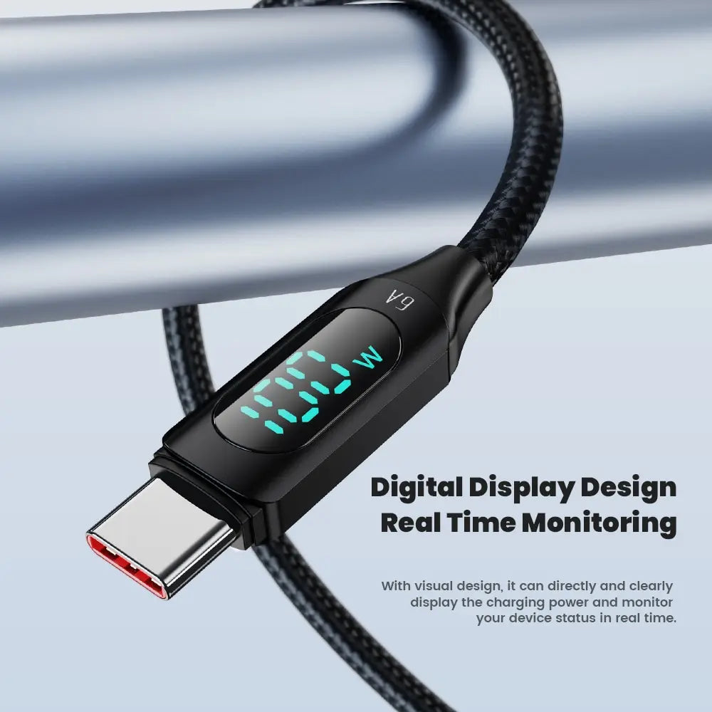 ⚡🔌 Toocki 100W USB-C Fast Charging Cable – Ταχύτατη Φόρτιση με Ψηφιακή Ένδειξη 🎯