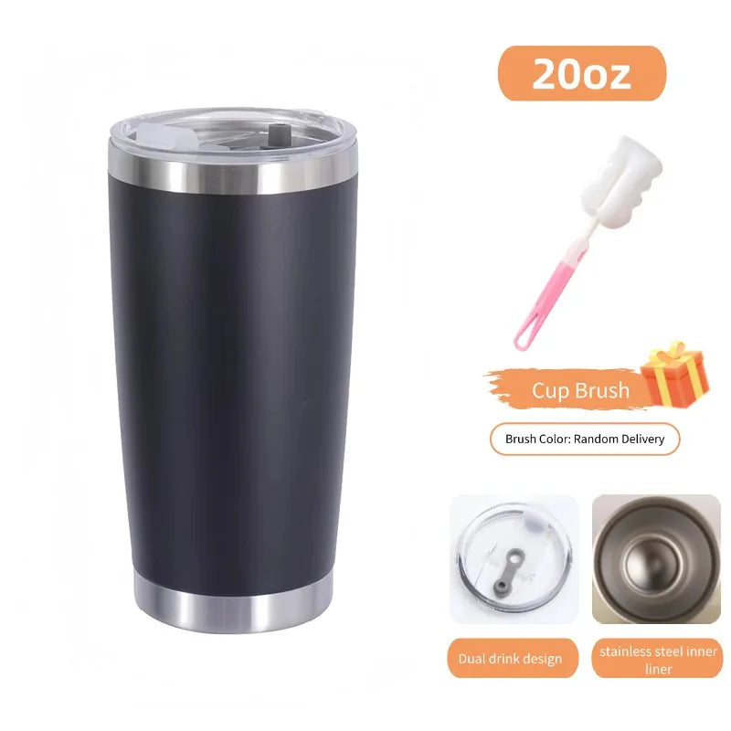 🚗 20oz/590ml Θερμός Κούπα Καφέ & Τσαγιού | Thermo Travel Mug Διπλού Ανοξείδωτου Τοίχου – Hot & Cold Cup