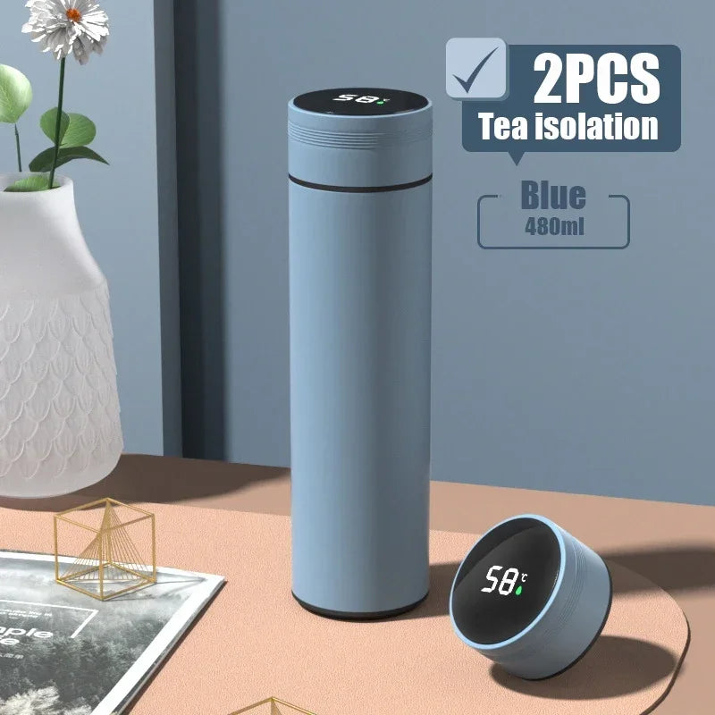 🌡️☕ Smart Thermos 480ml | 304 Ανοξείδωτο Ατσάλι | 💧 Αδιάβροχο | LED Ένδειξη Θερμοκρασίας | Double-Wall Vacuum Cup