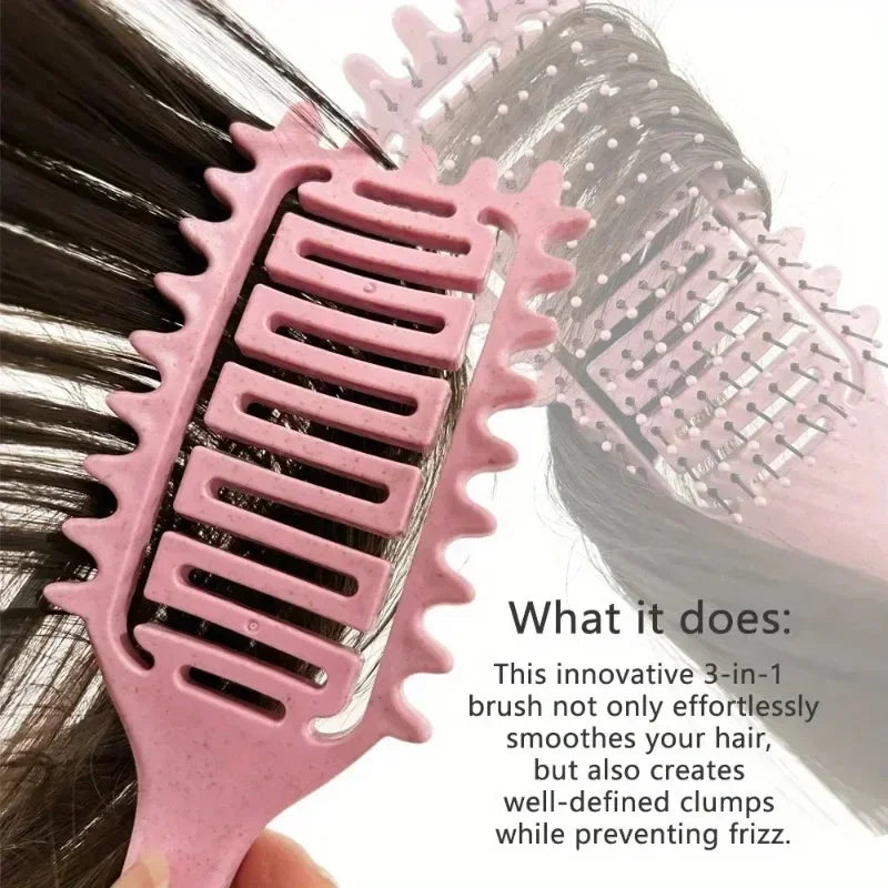 💇♀️✨ Curl Define Styling Brush – Βούρτσα για Σγουρά Μαλλιά & Ξεμπέρδεμα 3 σε 1 🌸