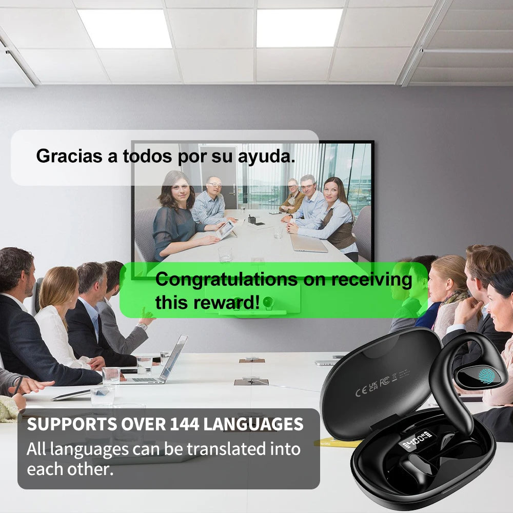 🎧 M8 Smart Voice Translator – Ακουστικά & Μεταφραστής 144 Γλωσσών