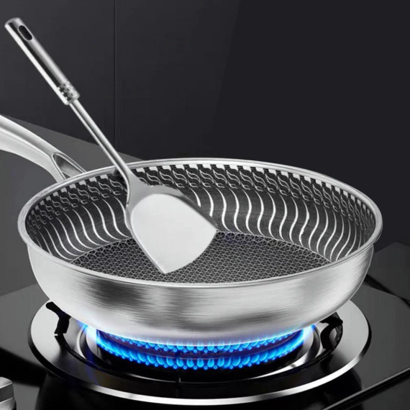🍳 Τηγάνι 316L Ανοξείδωτου Ατσαλιού με Διπλή Επιφάνεια Honeycomb – Tri-Ply Κατασκευή | Αντικολλητικό, Ανθεκτικό & Κατάλληλο για Όλες τις Εστίες