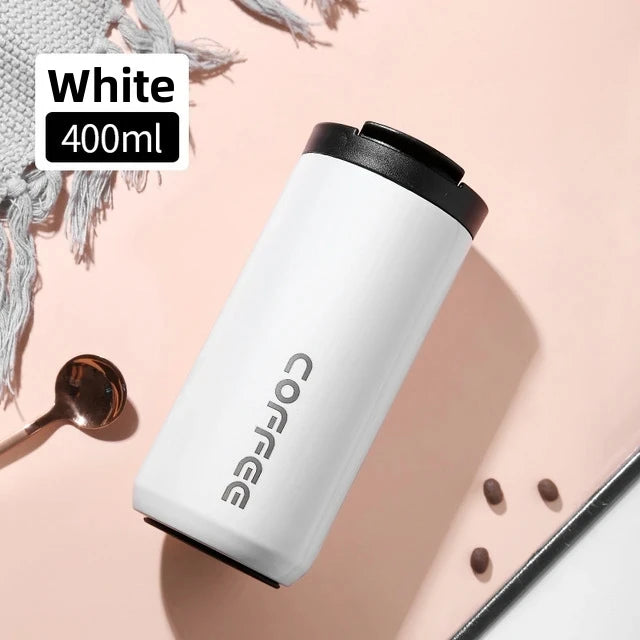 ☕ 400ML Ανοξείδωτο Θερμός Καφέ – Leakproof Car Vacuum Flask 🚗🔥❄️
