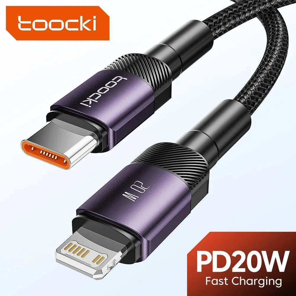 ⚡📱 Toocki PD 20W USB-C to Lightning Cable – Γρήγορη Φόρτιση & Data Sync 🎯