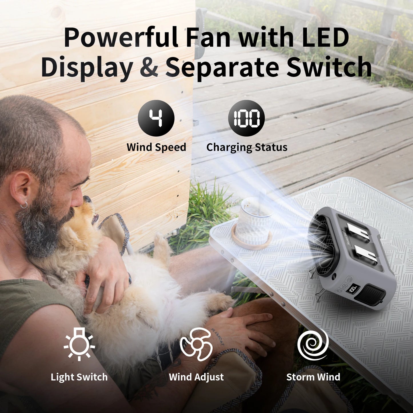 🌀 Socool 14500mAh Φορητός Ανεμιστήρας Μέσης – Διπλό Turbo, LED, Power Bank & 5 σε 1 Λειτουργίες Το απόλυτο gadget για να μείνεις δροσερός σε κάθε περίσταση! 🌞💨
