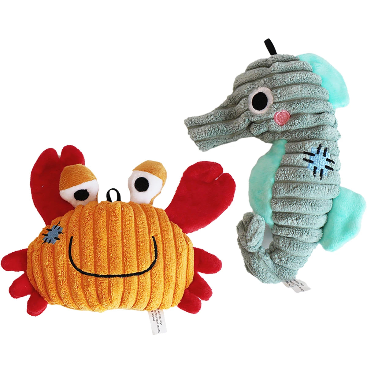 Ocean Series Plush Dog Toys 🐶🌊 | Soft & Squeaky 🔊🧸 | For Small & Medium Breeds 🐾 | Cute Puppy Play Set ✅