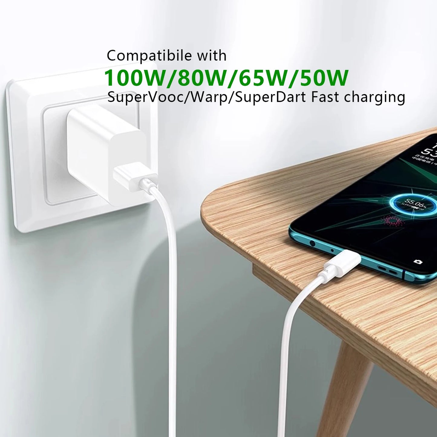 ⚡🔌 100W SuperVOOC Fast Charging Cable – Για OPPO, OnePlus & Realme 🎯