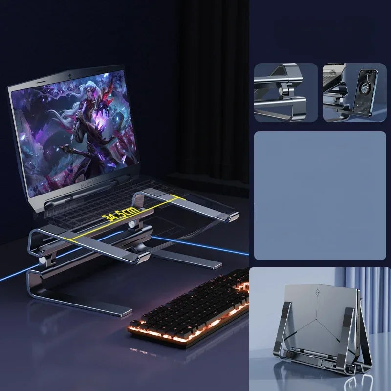 💻✨ Eary Aluminum Laptop Stand – Εργονομική Ρυθμιζόμενη Βάση Γραφείου 🎯