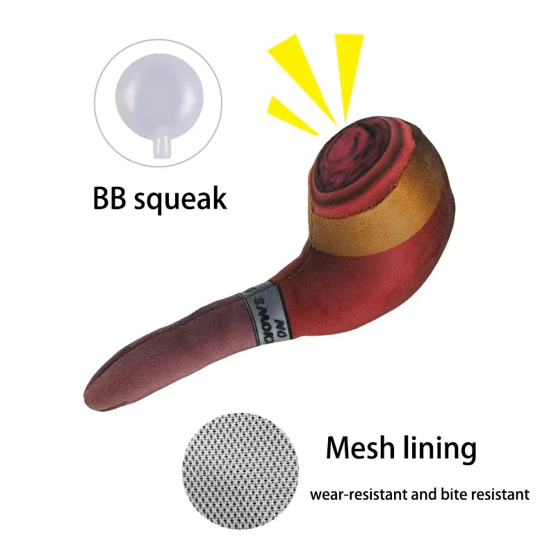 Funny Dog Chew Toy 🐶🚬 | Plush Cigarette & Joint Design 🧸 | Squeaky Sound 🔊 | Interactive & Soft Bite Toy 😄