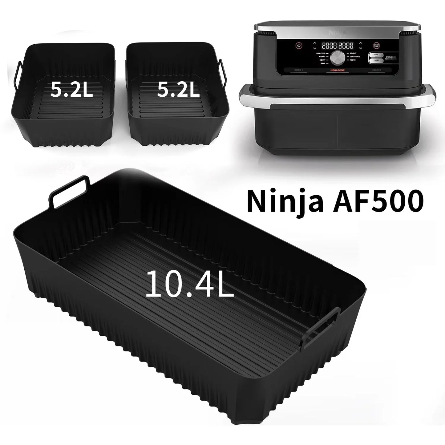 🍕 Σιλικόνη Δίσκος Air Fryer για Ninja AF500 – Αντικολλητικό & Επαναχρησιμοποιήσιμο Liner Basket | Ιδανικό για Pizza, Grill & Baking
