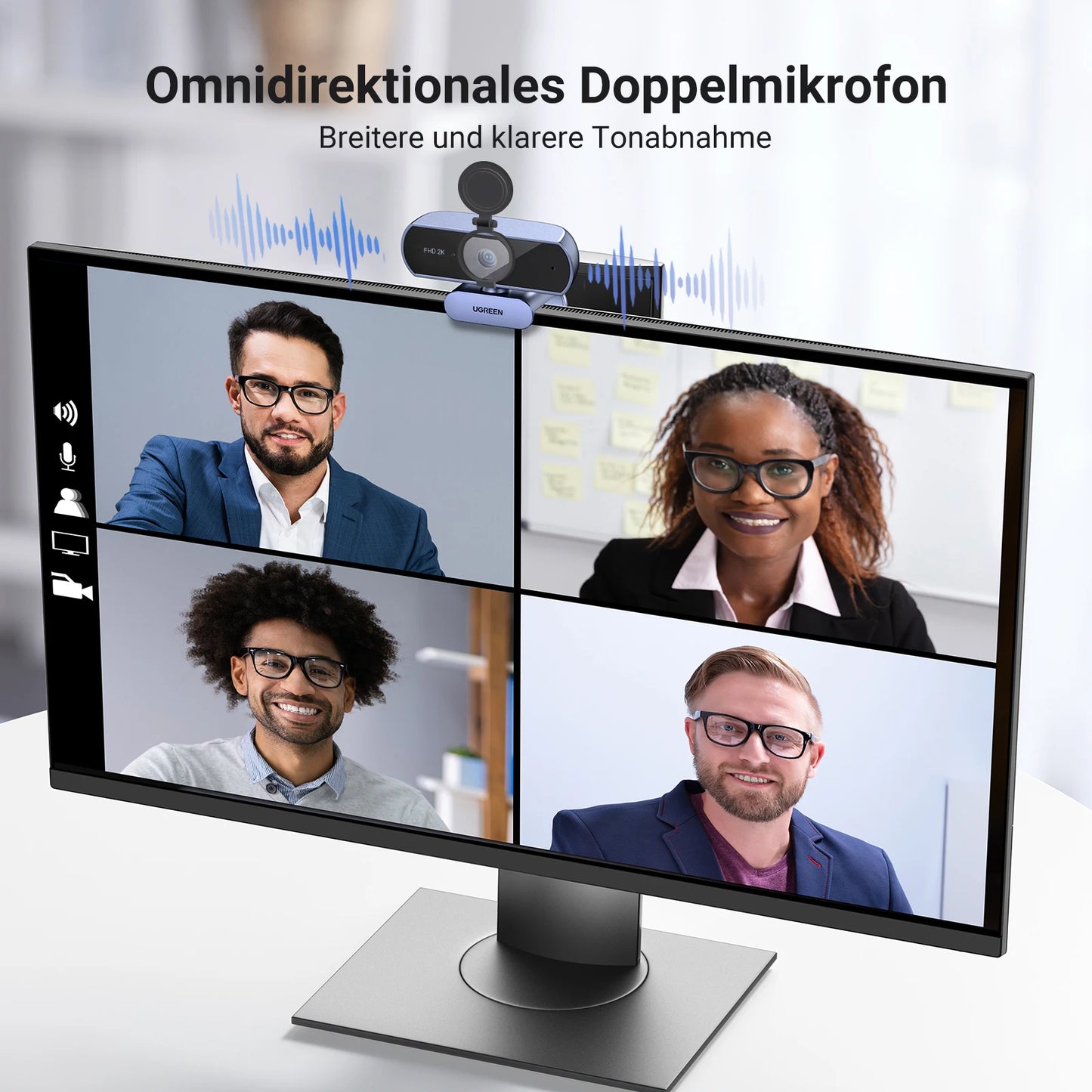 🎥💻 USB 2K HD Mini Webcam – Με Διπλό Μικρόφωνο & 360° Περιστροφή 🔊✨