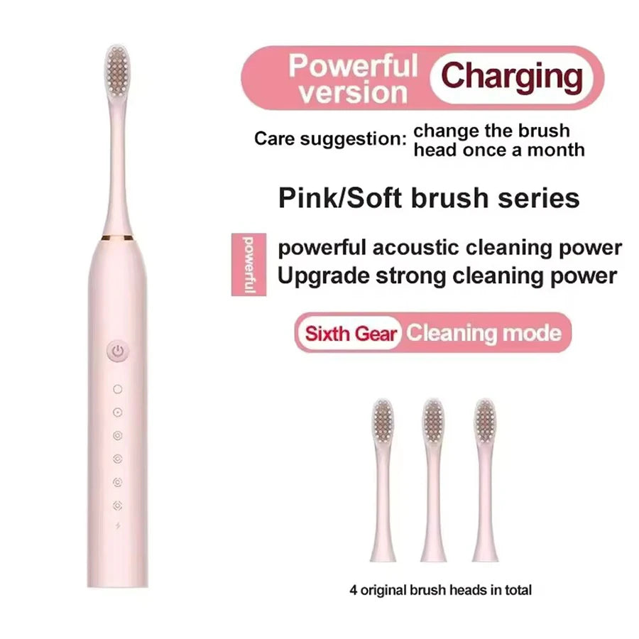 🪥 Electric Ultrasonic Toothbrush X3 – 6 Ταχύτητες | USB Φόρτιση | Αδιάβροχη | Για Ενήλικες & Ζευγάρια