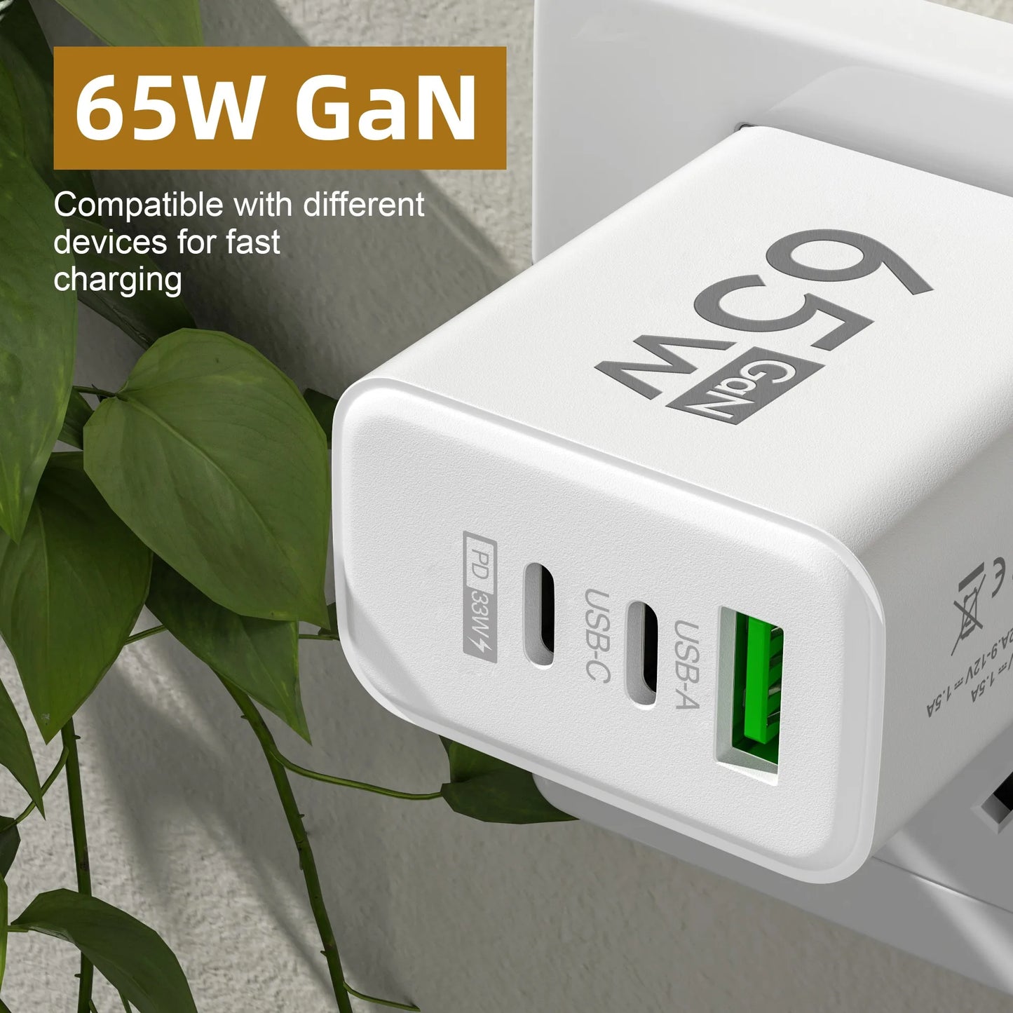 ⚡🔋 Total 65W GaN USB PD Charger – Φορτιστής Τοίχου 3 Θυρών για Γρήγορη Φόρτιση 📱💻