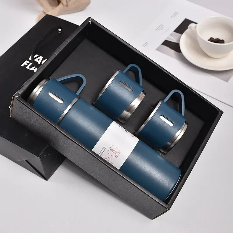 🥂🔥 Θερμός 500ml Σετ | 🖤 Business Style Design | ❄️🔥 Ανοξείδωτο 304 | 👩❤️👨 Ζευγάρια / Δώρο / Γραφείο