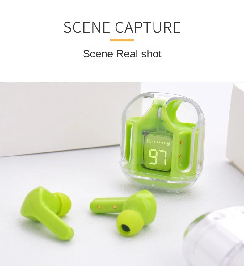 🎧✨ TWS Wireless Transparent Earphones – Bluetooth 5.1 με ENC, LED Display & Stereo HiFi Ήχο