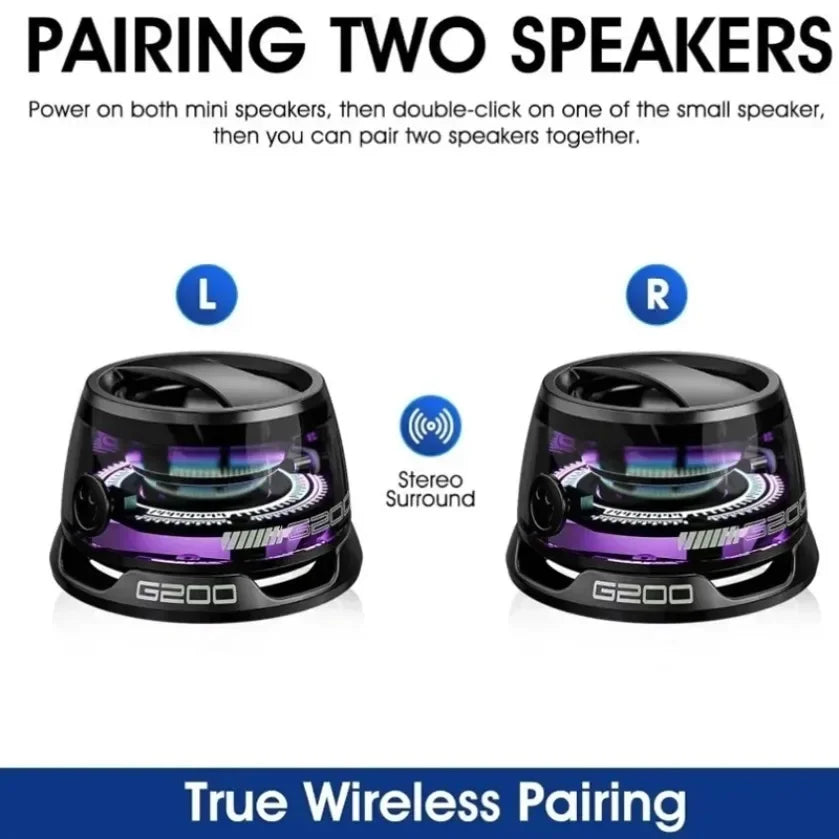 🔊✨ XIKCU G200 Portable Bluetooth Speaker – Mini Ηχείο με RGB Φωτισμό & Μαγνητική Στήριξη 🎶