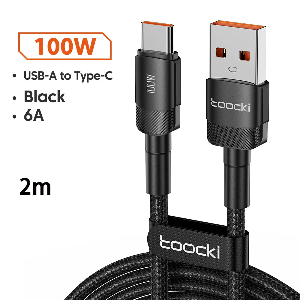⚡🔌 Toocki 6A USB to Type-C Cable – PD 100W Ταχεία Φόρτιση & Data Sync 🎯