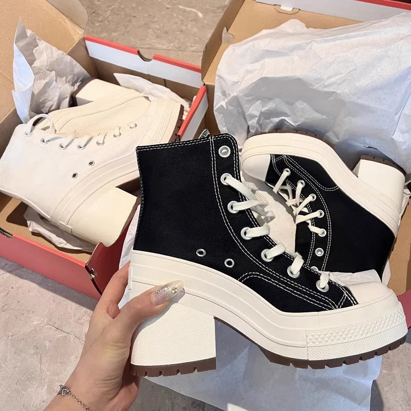 👟✨ Γυναικεία Πλατφόρμα Sneakers Canvas – Personalized Luxury Style ✨👟
