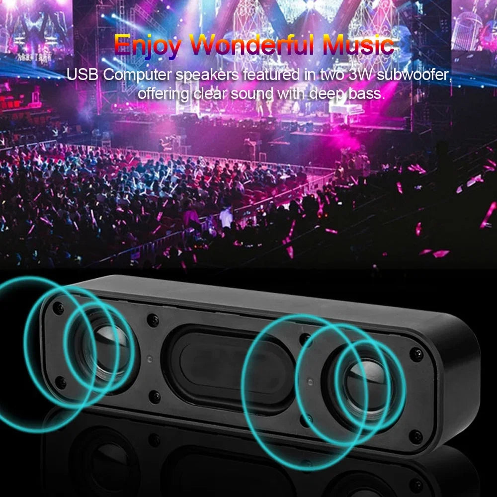 🔊 HK-5008 USB Powered Soundbar – Desktop Speaker με 2 Subwoofers 💻🎶