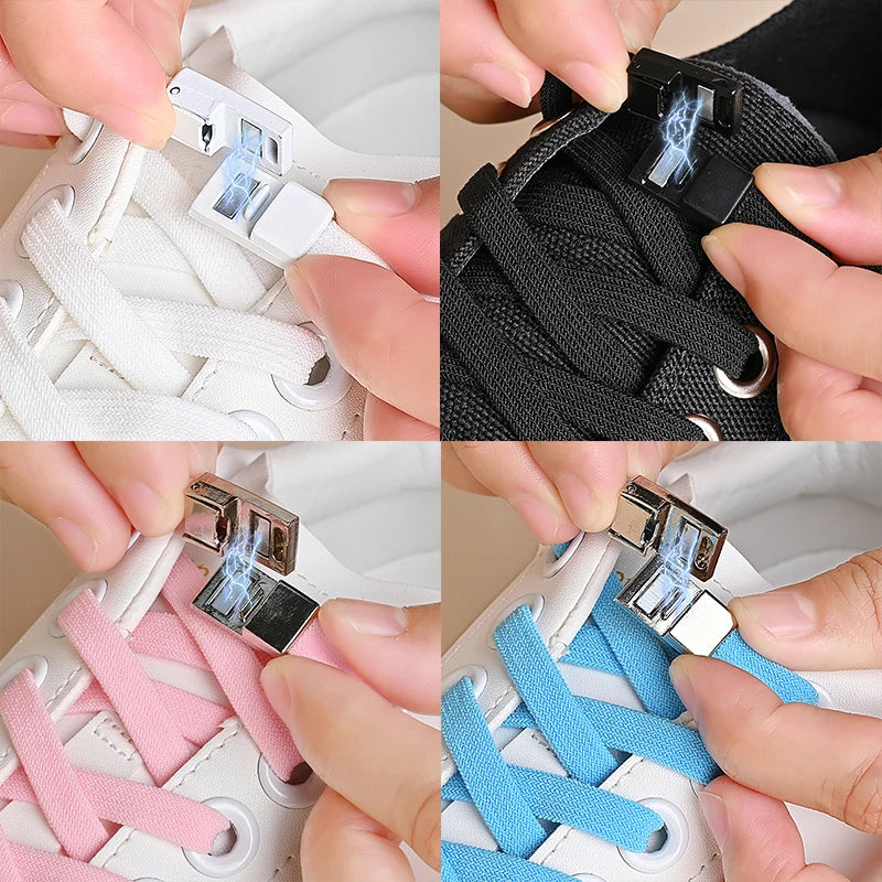 👟✨ Μαγνητικά No Tie Elastic Shoelaces – Ελαστικά Κορδόνια χωρίς Δέσιμο για Παιδιά & Ενήλικες 🚀