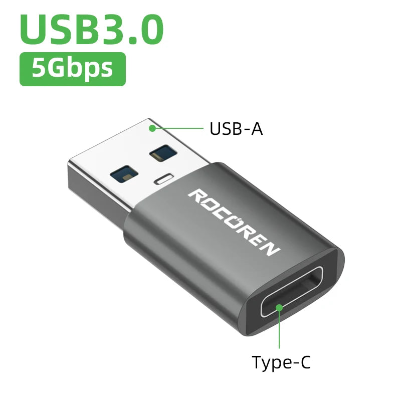 🔌✨ Rocoren USB-C OTG Adapter – Ταχύτατος Μετατροπέας USB-C σε USB 3.0 🎯