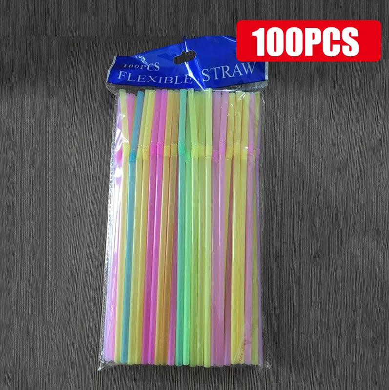 🥤🎉 Drinking Straws – Πολύχρωμα & Μαύρα Καλαμάκια 100-1000PCS ✨ Ιδανικά για Party, Γάμους & Καθημερινή Χρήση