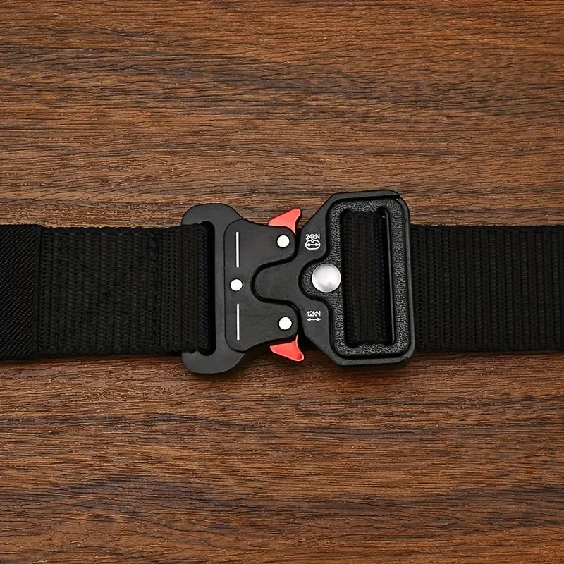 🎯🪖 Tactical Men’s Belt – Outdoor Combat & Survival Ζώνη από Nylon & Canvas με Quick Release Buckle