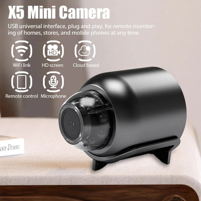 📹🔒 1080P HD Mini WiFi Κάμερα – Ασύρματη Night Vision X5 🎥 Για Σπίτι, Παιδιά & Κατοικίδια