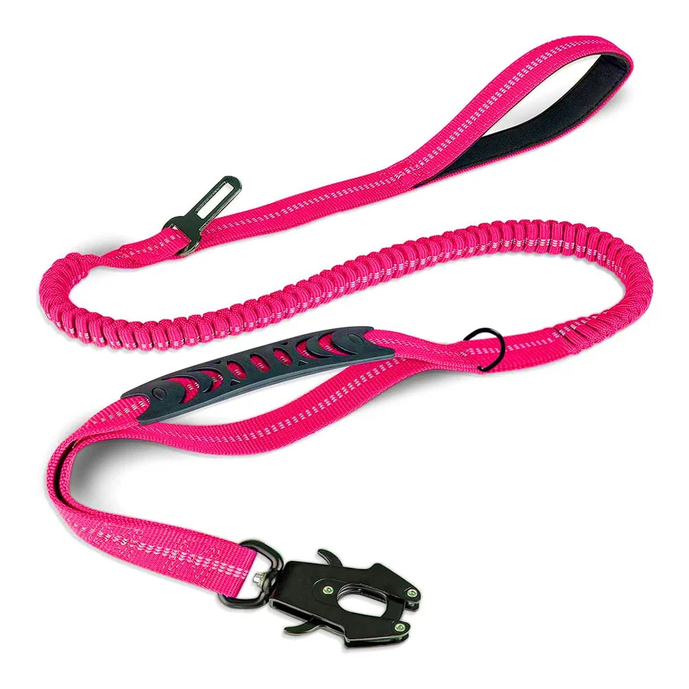 🚘🐕 Reflective Shock-Absorbing Dog Leash with Car Seatbelt – Tactical & Ανθεκτικό Bungee Λουρί 💥🦴 Αντοχή, έλεγχος & ασφάλεια – στη βόλτα και στο αυτοκίνητο!