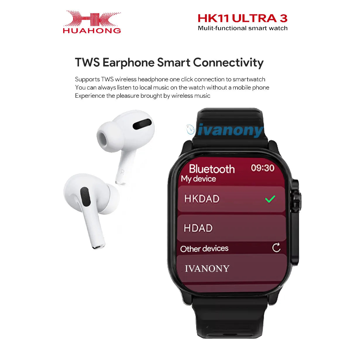⌚ HK11 ULTRA3 – Premium Smartwatch με 2.02” AMOLED, AI Βοηθό & TWS Σύνδεση