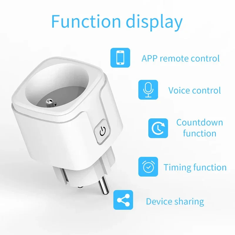 🔌📱 Tuya WiFi Smart Plug EU Socket 16A/20A – Έξυπνη Πρίζα με Power Monitor, Timer & Voice Control ⚡ Συμβατή με Alexa & Google Home