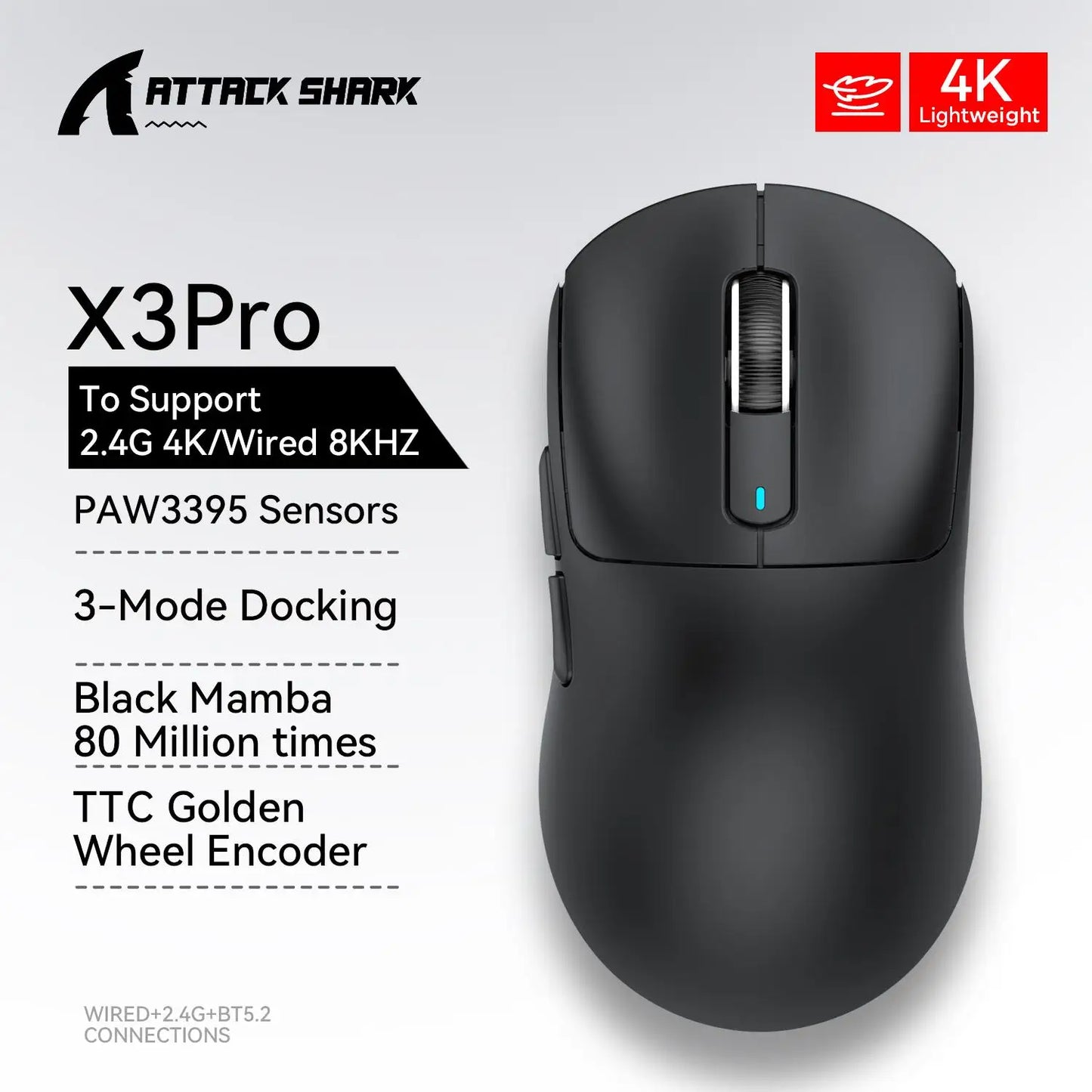 🎮 Attack Shark X3/X3Pro Gaming Mouse – Απόλυτη ακρίβεια & ταχύτητα σε κάθε κλικ!