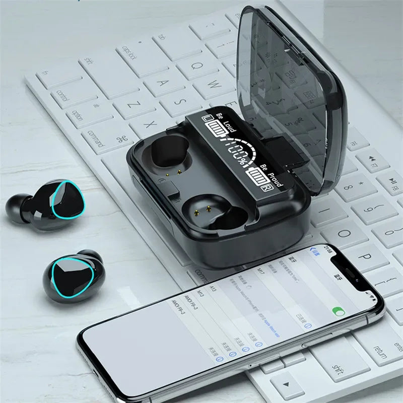 🎧⚡ M10 TWS Bluetooth Ασύρματα Ακουστικά – Με Θήκη Φόρτισης 3500mAh 🔋 9D Stereo Bass, Waterproof & Sports Earbuds