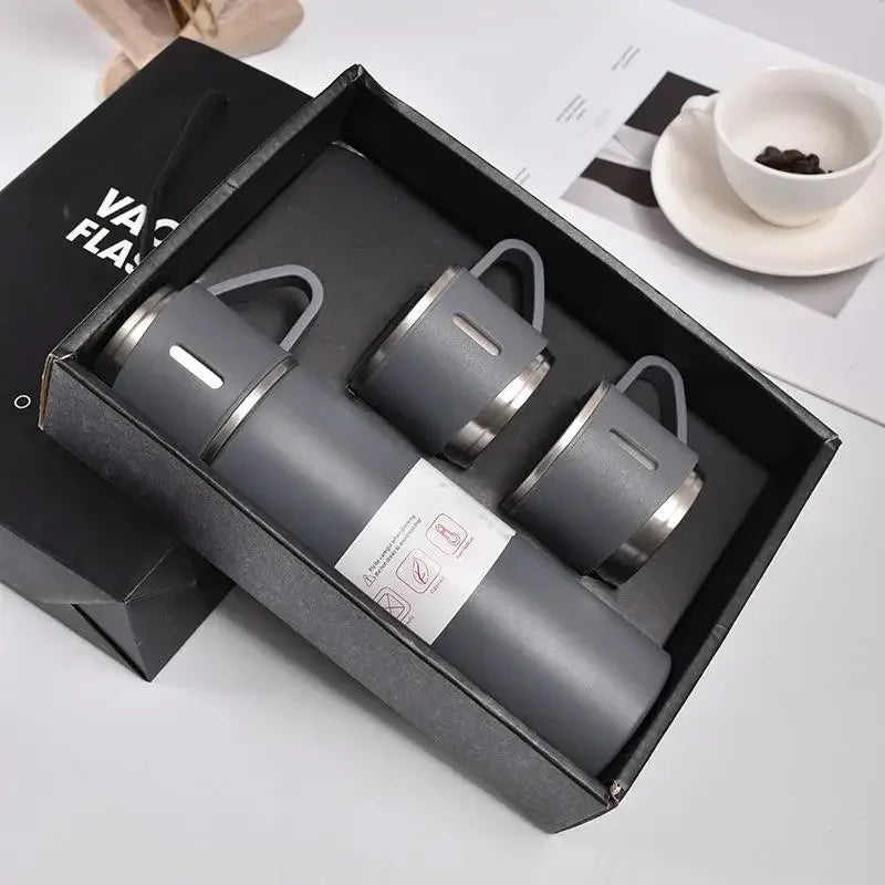 🥂🔥 Θερμός 500ml Σετ | 🖤 Business Style Design | ❄️🔥 Ανοξείδωτο 304 | 👩❤️👨 Ζευγάρια / Δώρο / Γραφείο