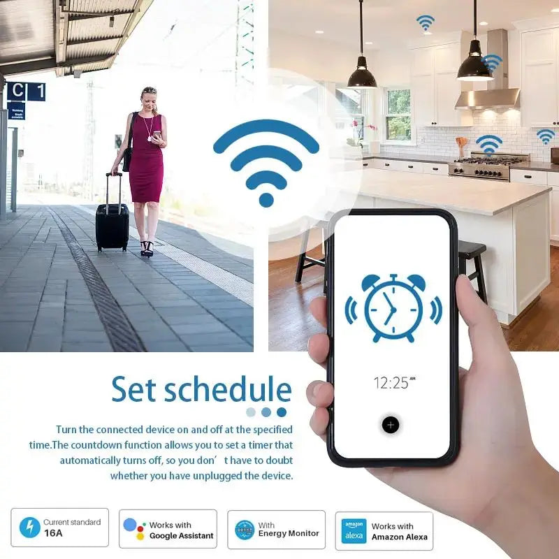 🔌📱 Tuya WiFi Smart Plug EU 16A/20A – Έξυπνη Πρίζα με Timer & Voice Control ⚡ Συμβατή με Alexa & Google Assistant