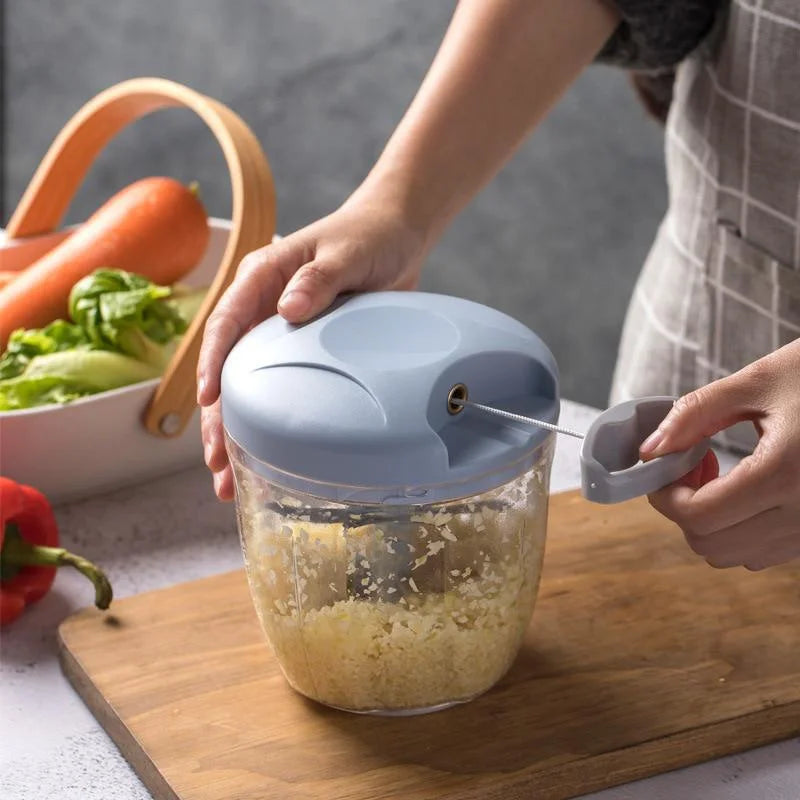 🔪🥕 Χειροκίνητο Μηχανικό Μπλέντερ 500ml/900ml – Πολυκόφτης Σκόρδου, Κρεμμυδιού & Λαχανικών