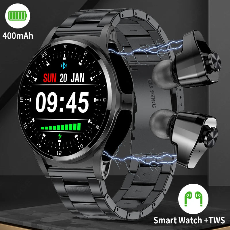 🎯 LIGE NFC Smartwatch με Ενσωματωμένα TWS Ακουστικά – 2 σε 1, Ρολόι & Ακουστικά! 🎯