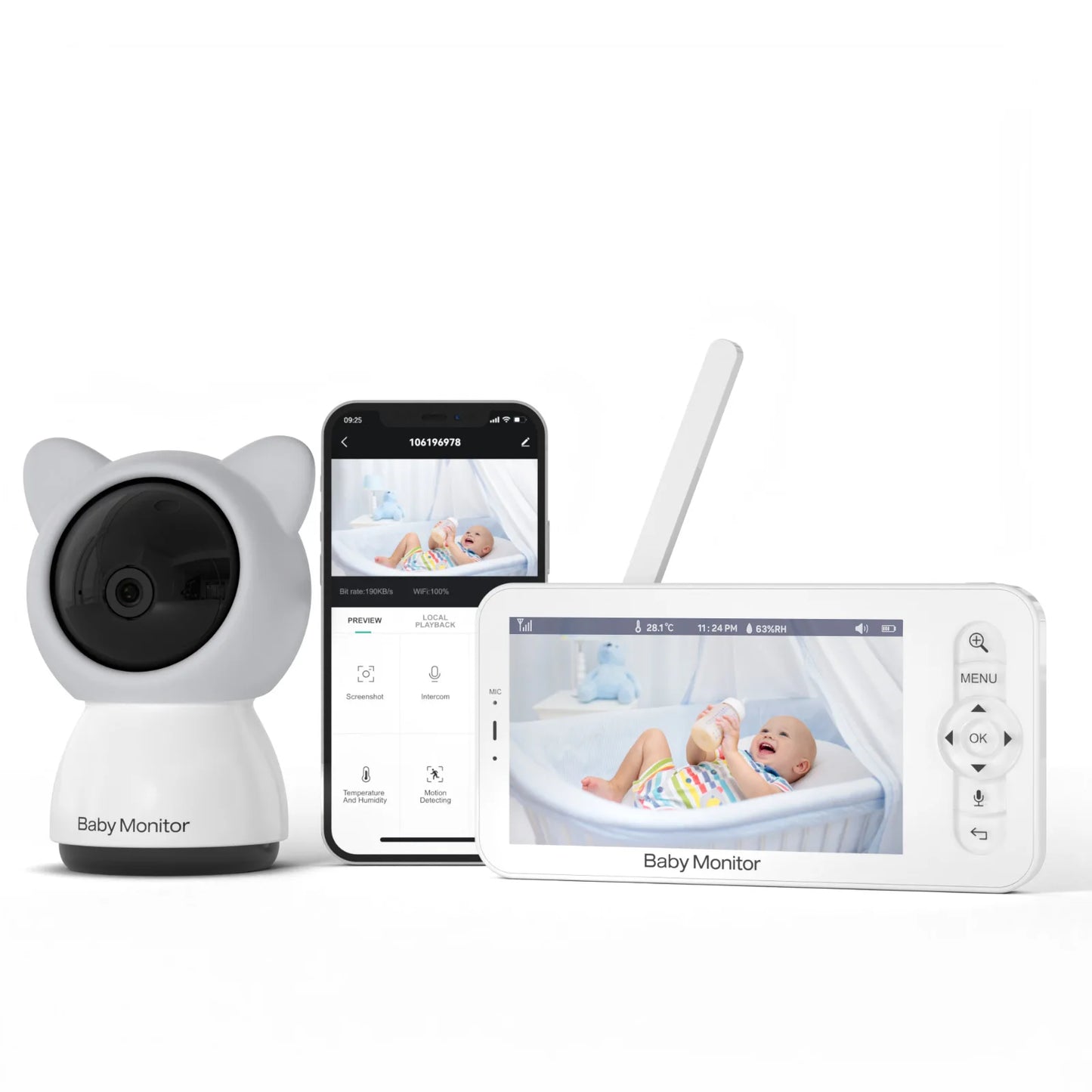 📹👶 WiFi Baby Monitor – MBOSS HD 5" LCD & Mobile App Control Η απόλυτη λύση για την ασφάλεια και την ηρεμία σου, προσφέροντας συνεχή επόπτευση του μωρού σου, όπου κι αν βρίσκεσαι! 🍼💖