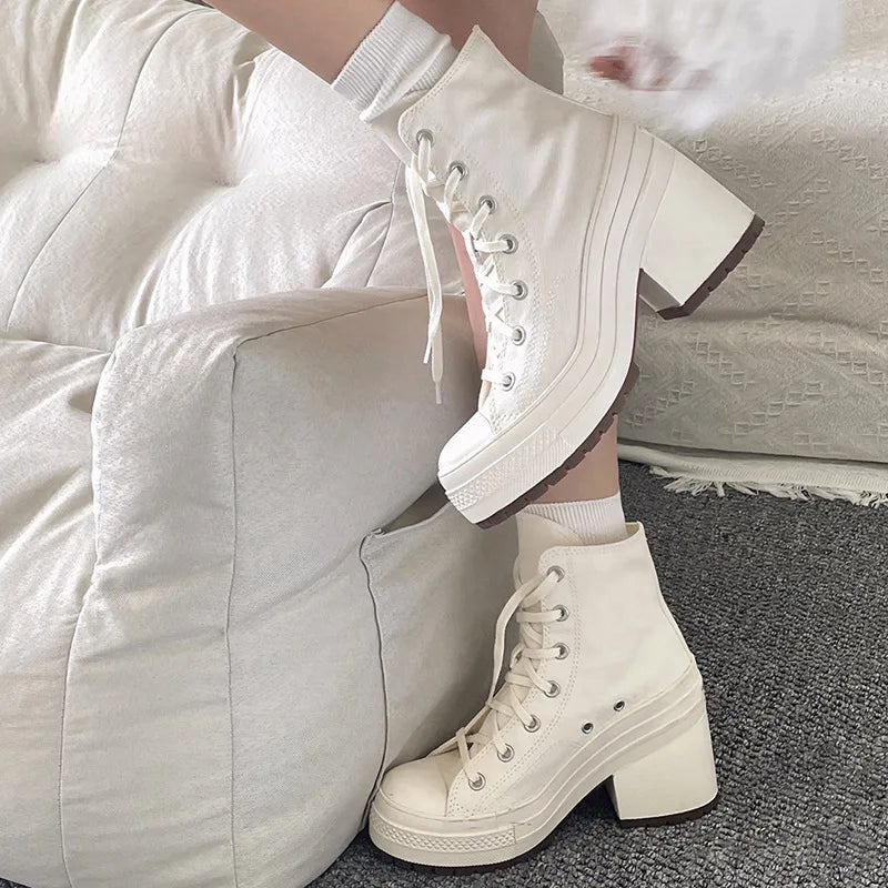 👟✨ Γυναικεία Πλατφόρμα Sneakers Canvas – Personalized Luxury Style ✨👟