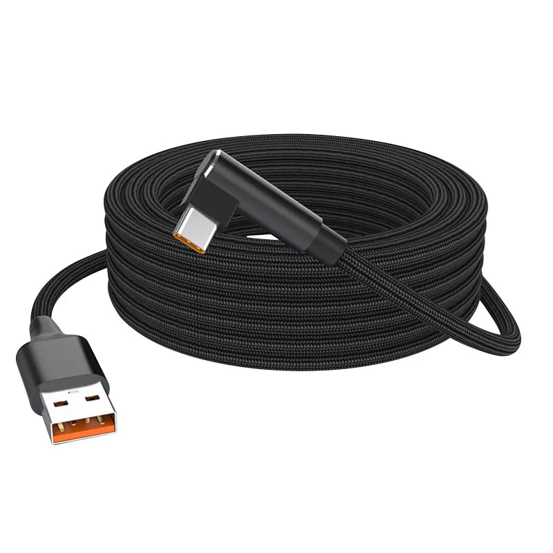 🔌⚡ 6A USB-C Elbow Fast Charge Cable – 3m/5m Γωνιακό Καλώδιο Γρήγορης Φόρτισης & Data Sync για Samsung, Huawei, Xiaomi, OnePlus 🎮📱