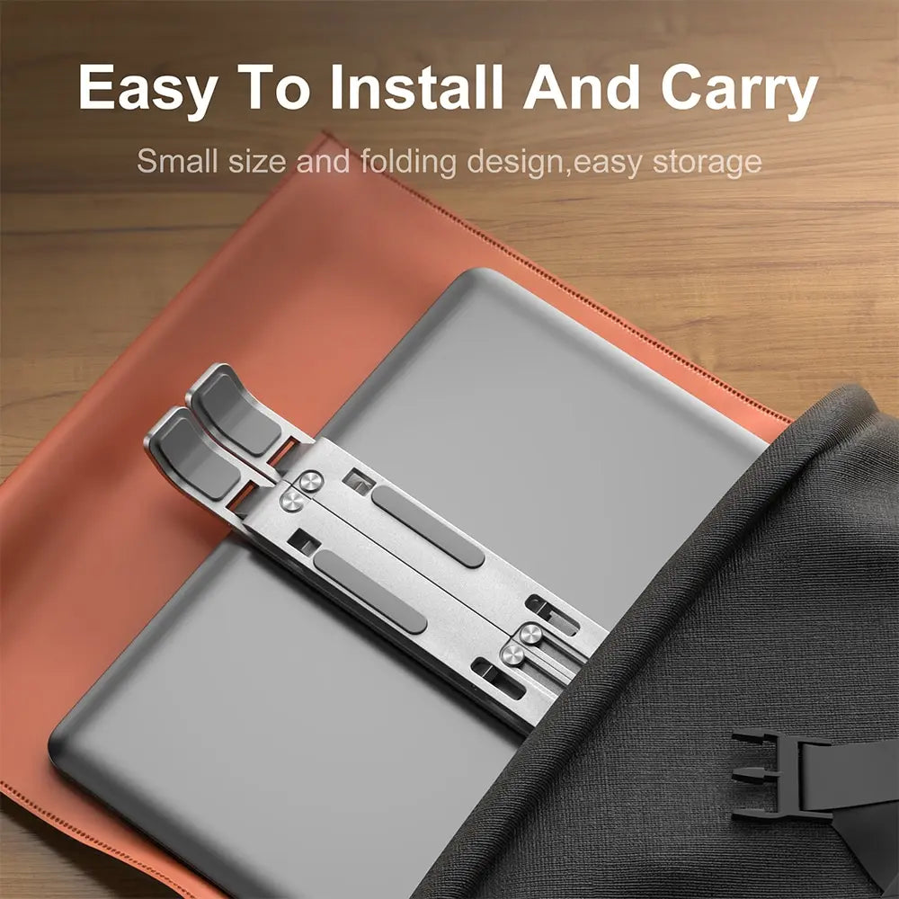 💻✨ Portable Aluminum Laptop Stand – Ρυθμιζόμενη & Αναδιπλούμενη Βάση MacBook & PC 🎯
