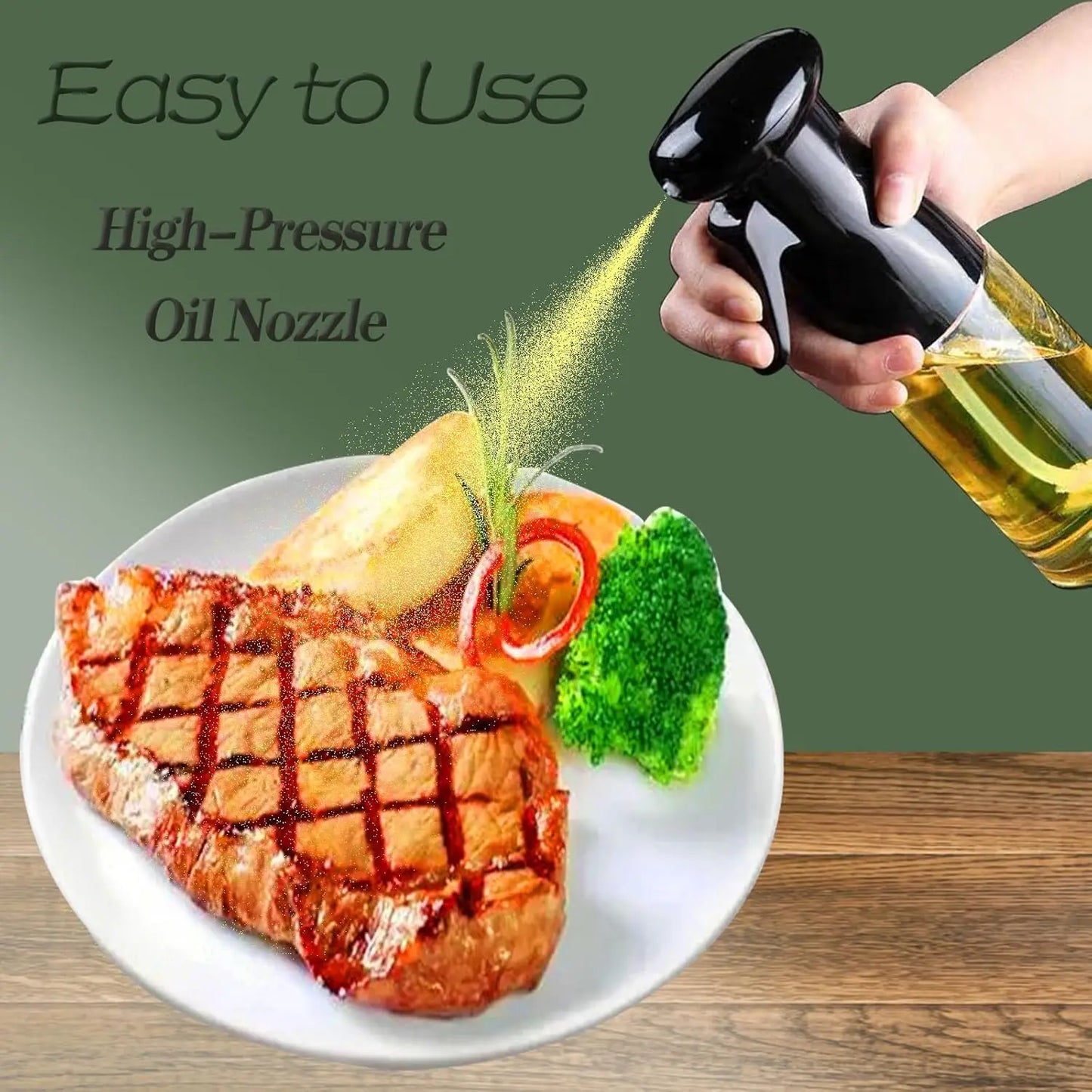 🫒✨ Olive Oil Mister – Γυάλινο Μπουκάλι Ψεκασμού για Μαγειρική 🍳 Air Fryer & Kitchen Accessory
