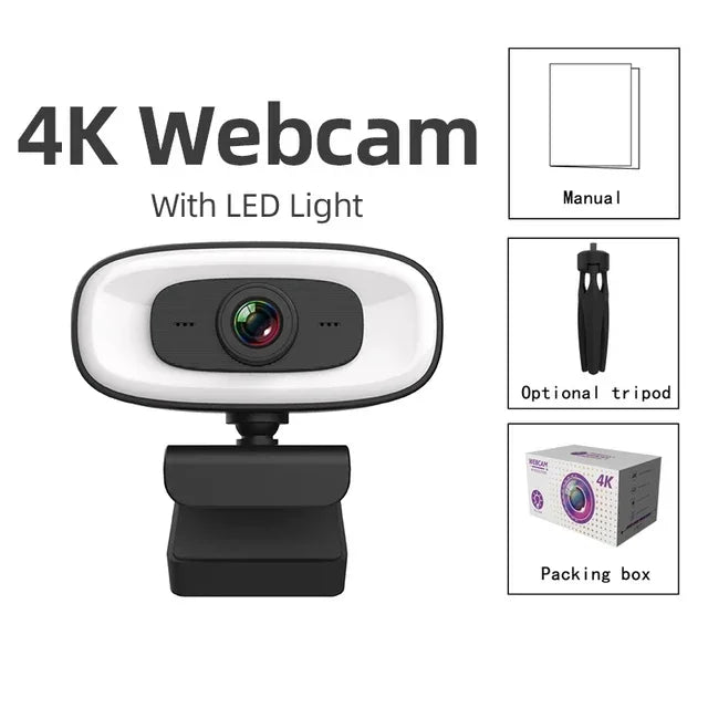 🎥✨ Full HD 4K/2K/1080P Webcam – Με Wide-Angle Φακό & Μικρόφωνο 🎤💻