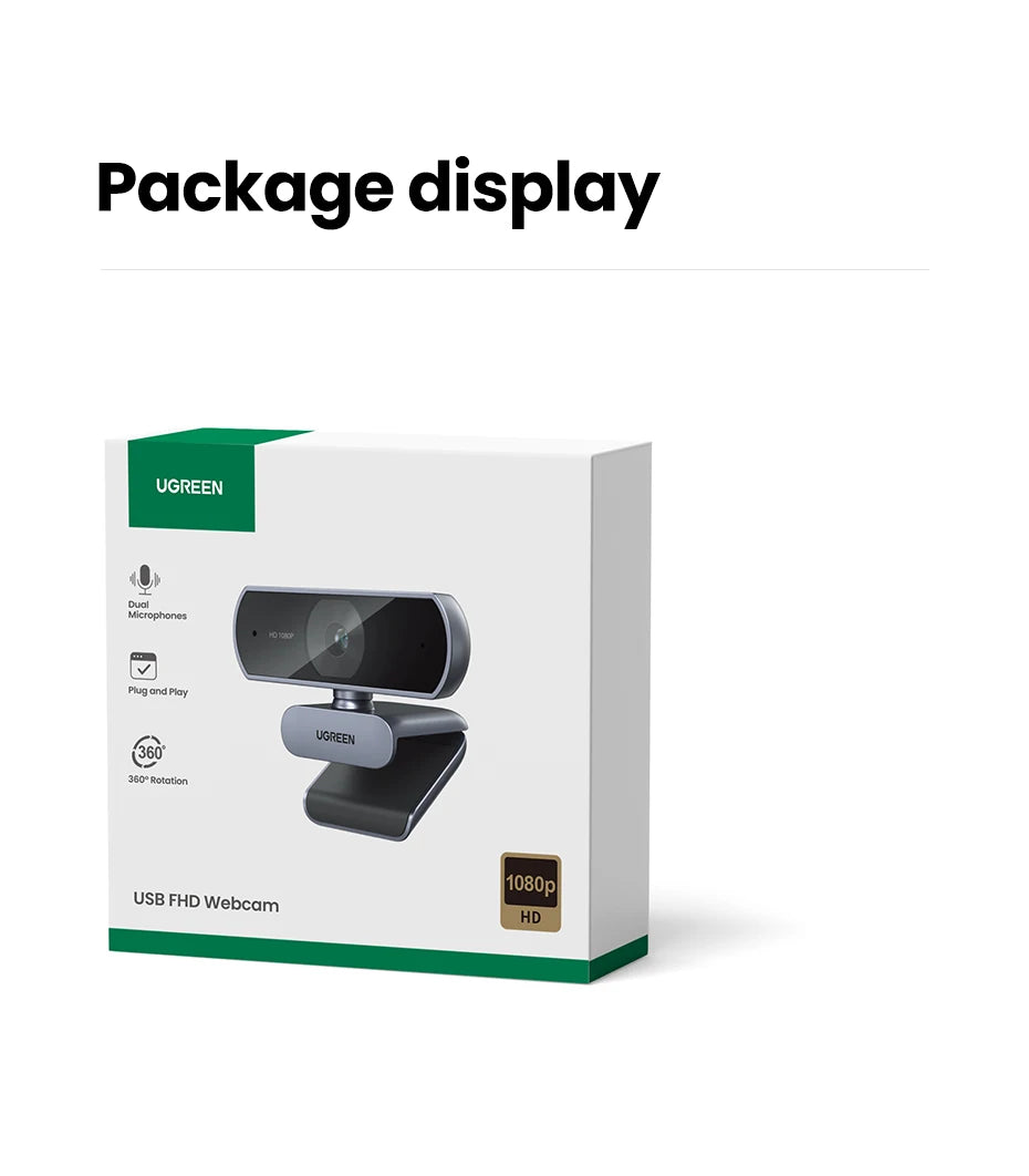🎥💻 USB 2K HD Mini Webcam – Με Διπλό Μικρόφωνο & 360° Περιστροφή 🔊✨