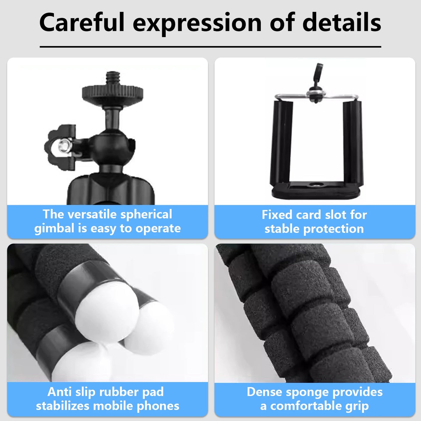📸 Mini Octopus Tripod για GoPro Hero 11/10/9/8/7/6/5 – Flexible Stand με Universal Βάση