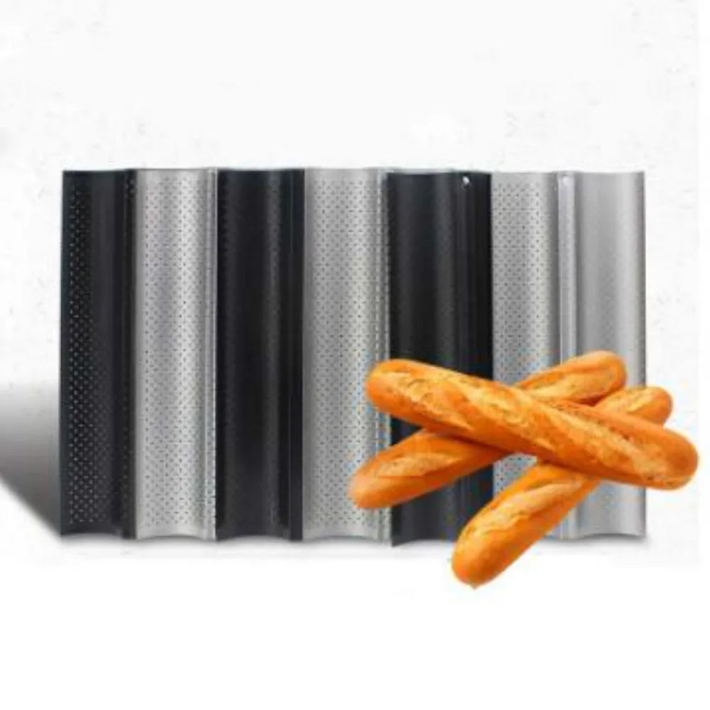 🥖 Αντικολλητική Διάτρητη Φόρμα Ψωμιού & Μπαγκέτας – Carbon Steel | 2/3/4 Θέσεων για Γαλλικό Ψωμί & Τοστ