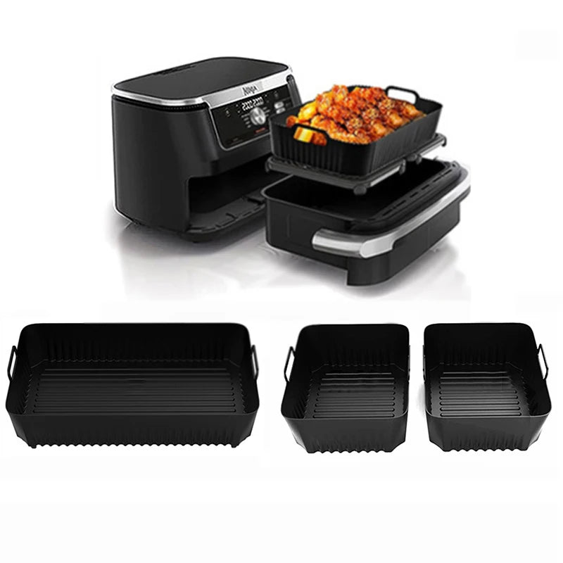🍕 Σιλικόνη Δίσκος Air Fryer για Ninja AF500 – Αντικολλητικό & Επαναχρησιμοποιήσιμο Liner Basket | Ιδανικό για Pizza, Grill & Baking