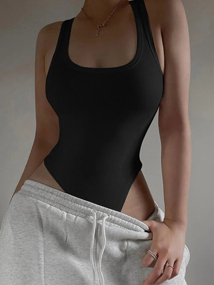 👗🔥 Sleeveless Knit Bodysuit – Καλοκαιρινό Σέξι Κορμάκι Bodycon με Halter Design ✨