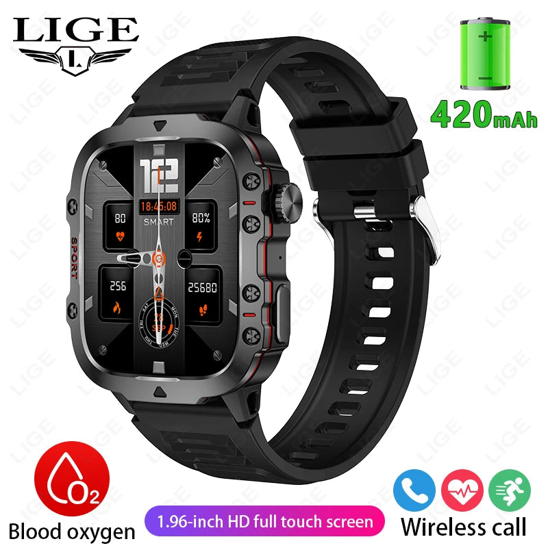 🛡️ LIGE 2025 Outdoor Military Smartwatch – Η απόλυτη ισχύς στον καρπό σου! 🛡️