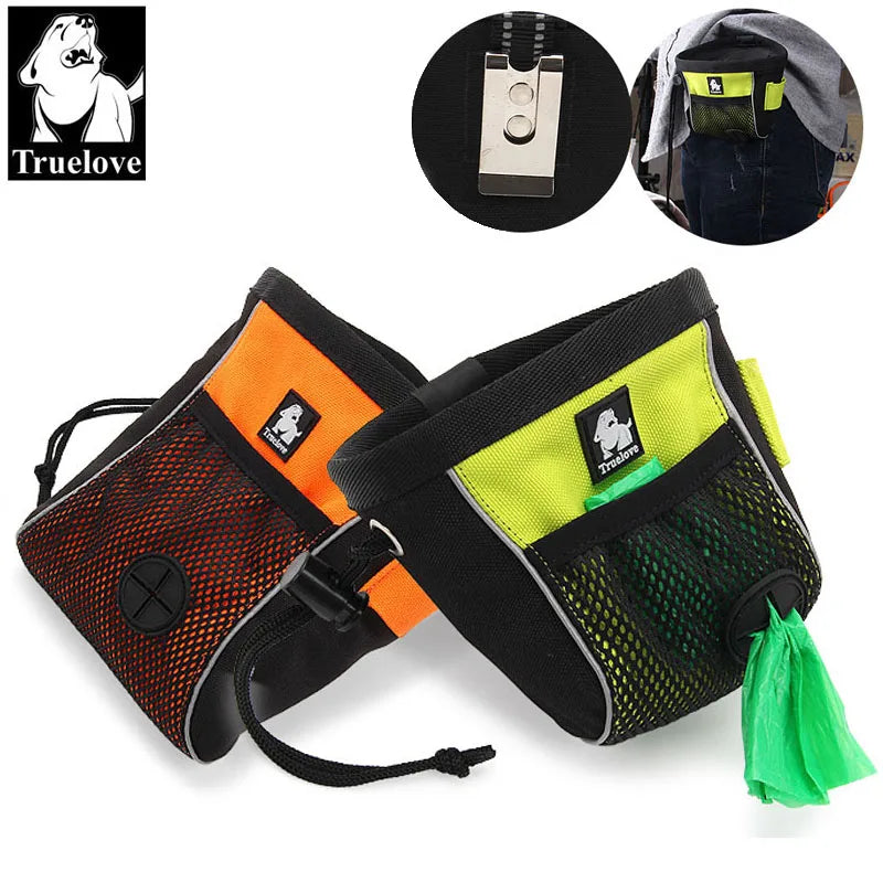 Truelove Dog Treat Bag 🐶🎒 | Clip-On Pouch w/ Poop Bag Dispenser 💩 | Reflective & Travel-Ready ✨ | Training Belt Bag ✅